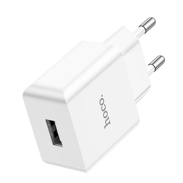 Блок питания HOCO C106A Leisure 1USB (Белый) 22825 фото